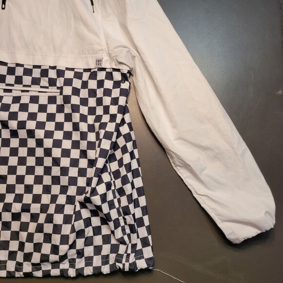 Empyre Black White Checkered Pullover Windbreaker Lightweight Jacket Men XL VGC - Picture 5 of 9